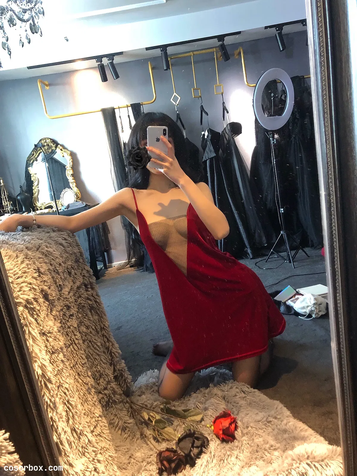 阿包也是兔娘 NO.043 红丝绒睡衣 - 2