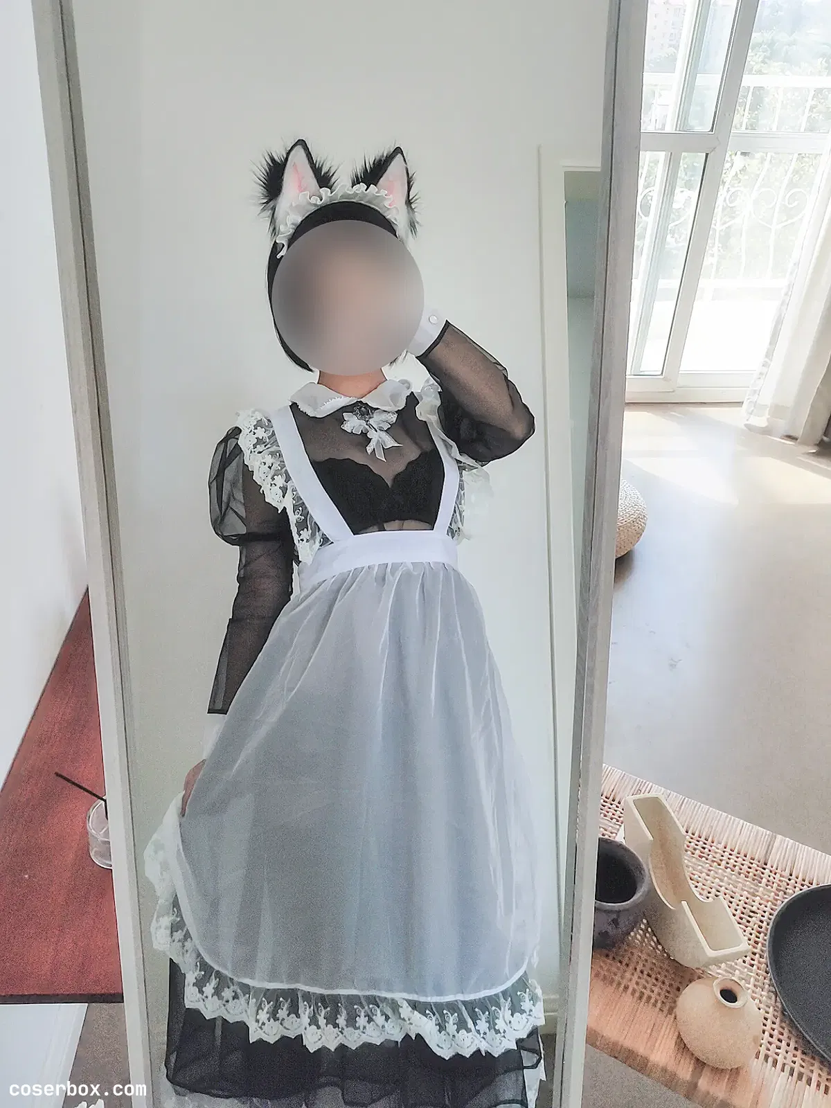 蠢沫沫 NO.037 透明女仆自拍 - 1