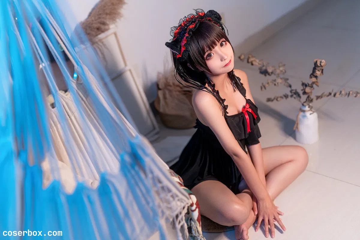 蠢沫沫 NO.053 黑睡裙 - 1