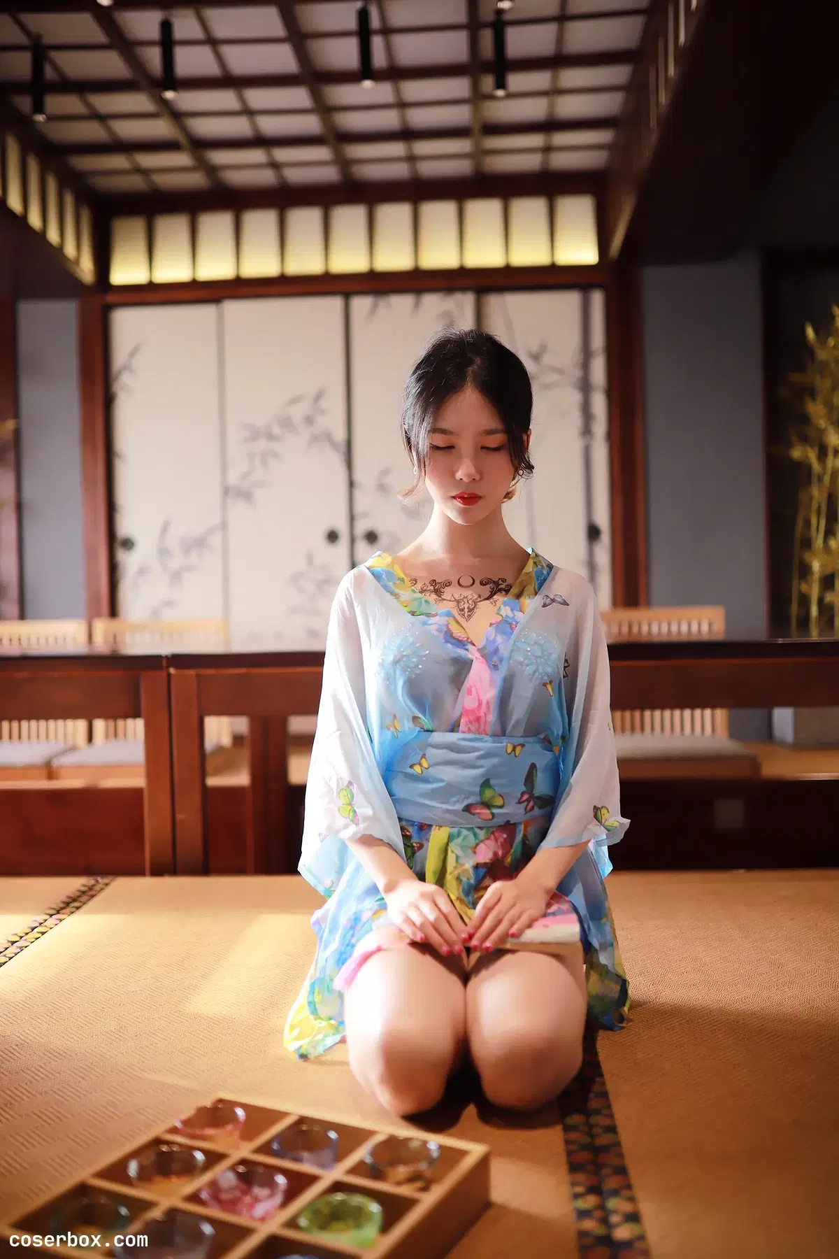 抖娘-利世 NO.020 水蓝和服 - 1