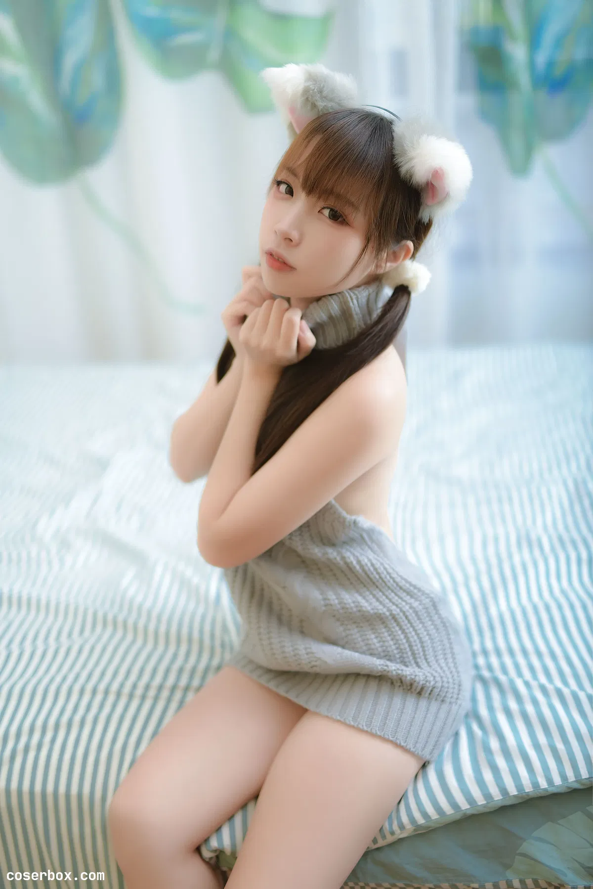 二佐Nisa NO.011 宠物少女 私房露背毛衣 - 1