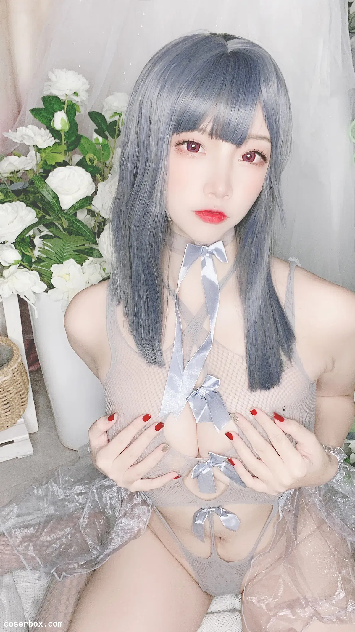 二佐Nisa NO.082 私房自拍蓝色网状比基尼 - 2