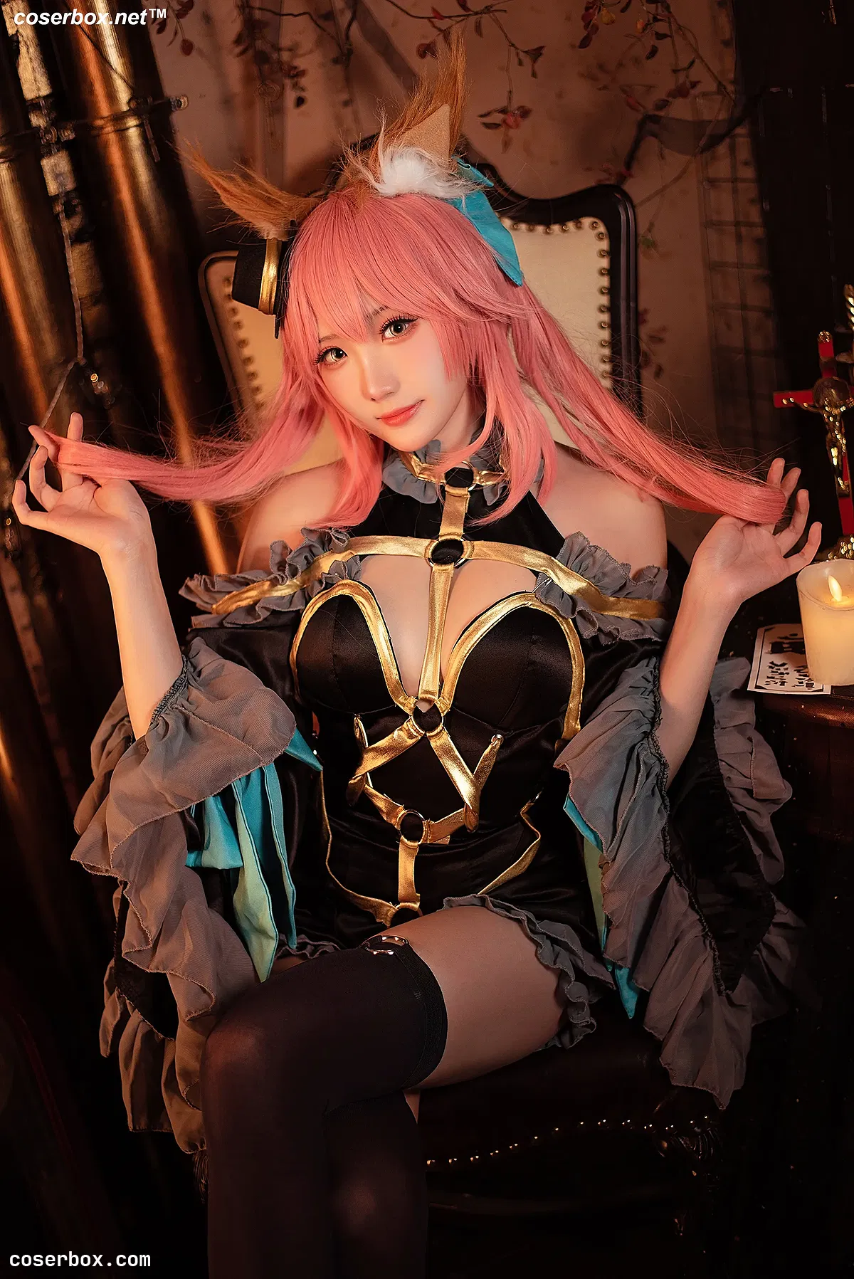 瓜希酱 NO.049 玉藻前 漆黑魔术服 - 1