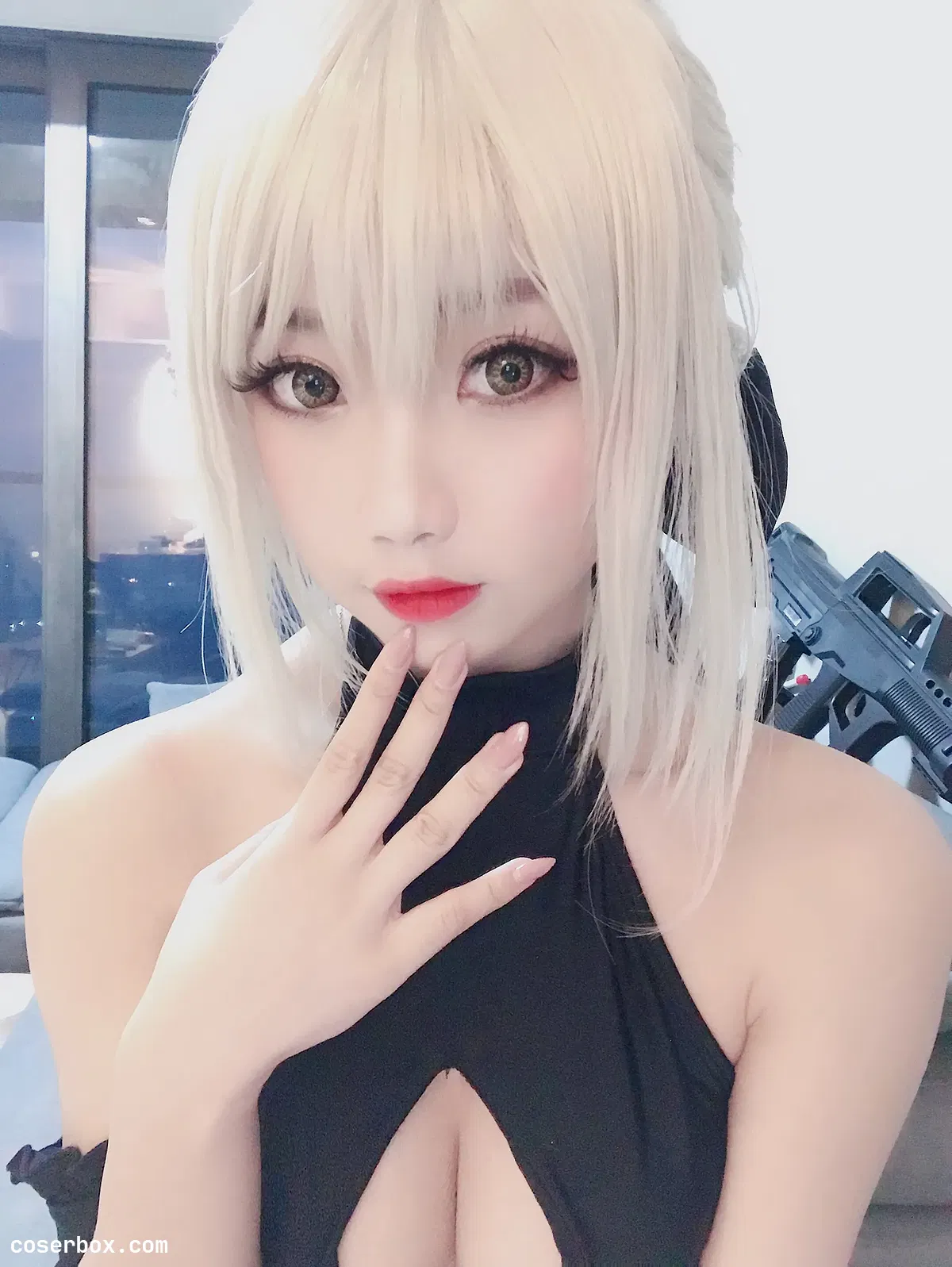 鬼畜瑶 NO.027 黑呆泳装自拍 - 1