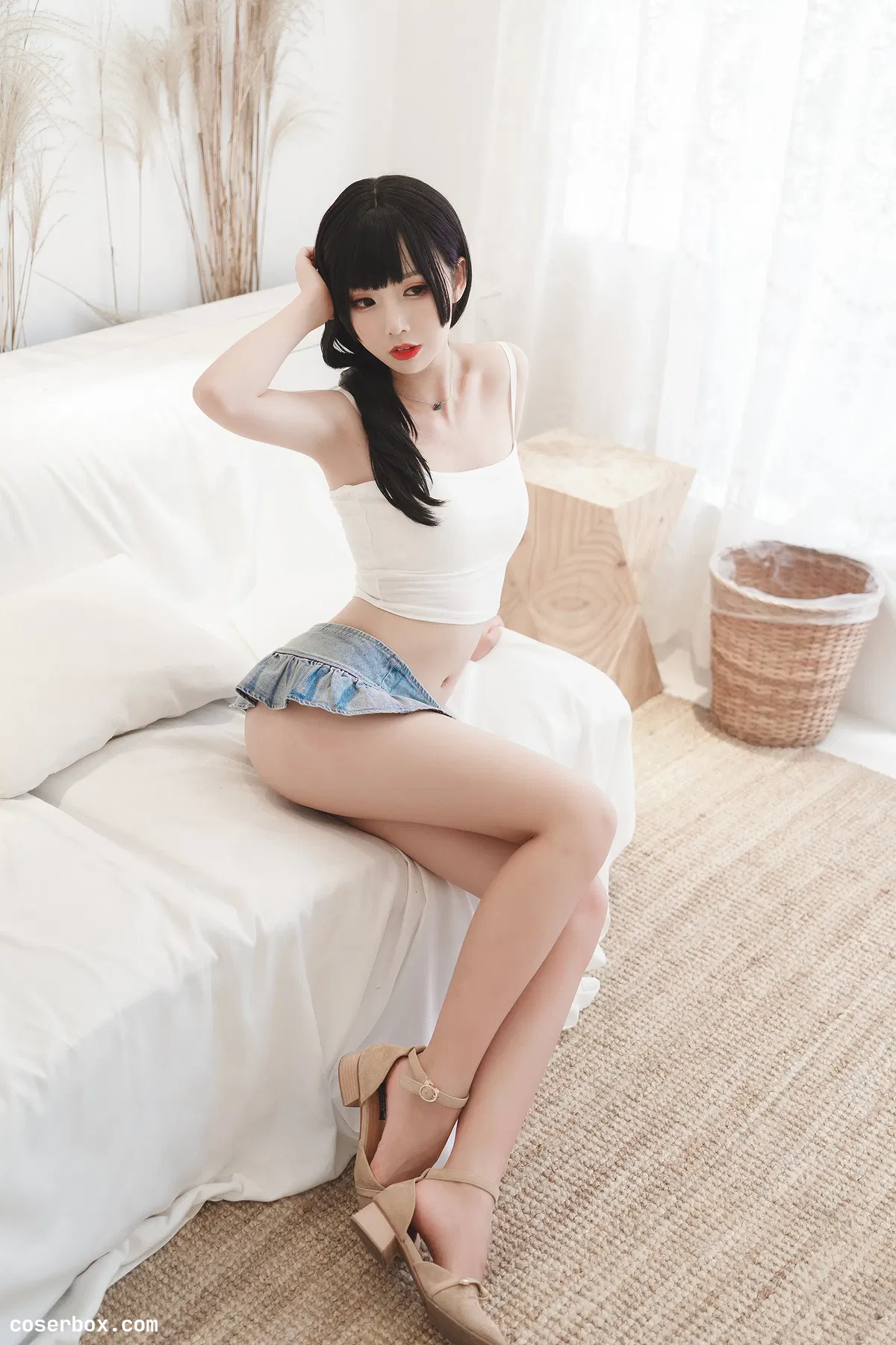 面饼仙儿 NO.011 白色牛仔裙 - 1