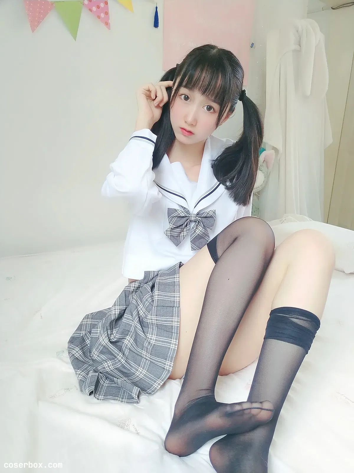 木绵绵owo NO.025 灰格子JK - 1