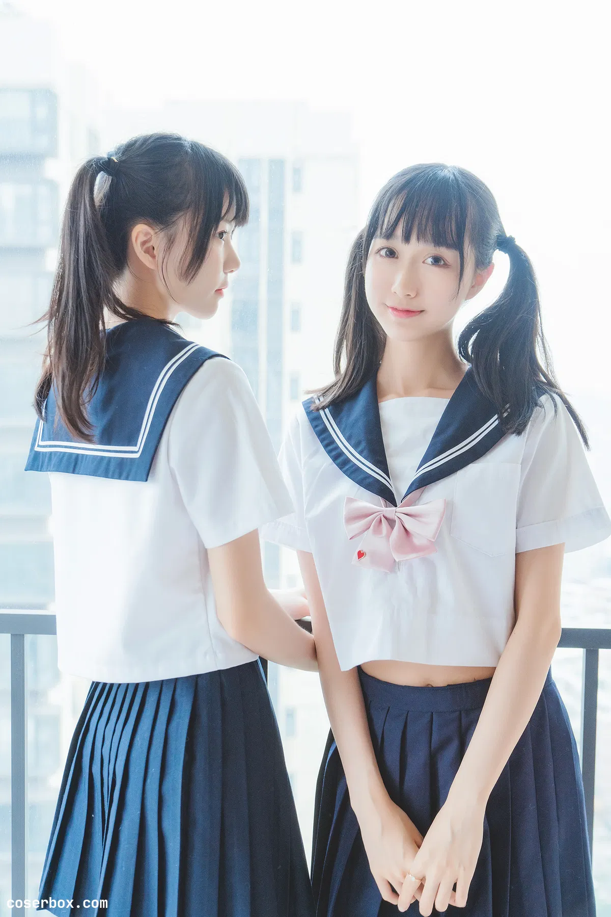 木绵绵owo NO.004 ×桜桃喵 她(制服×制服) - 1