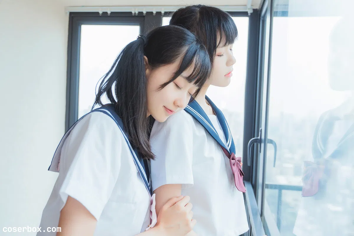 木绵绵owo NO.004 ×桜桃喵 她(制服×制服) - 2