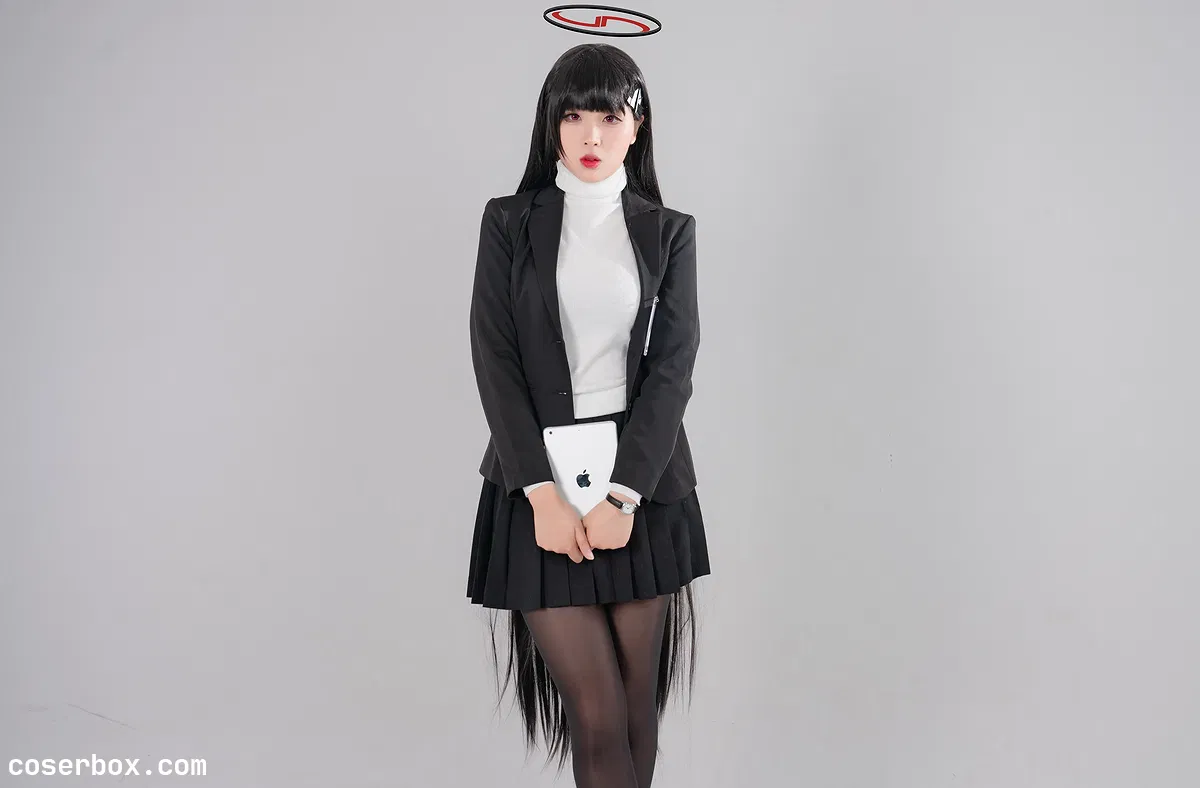 轩萧学姐 NO.032 碧蓝档案 莉音 公式+白毛衣 - 1