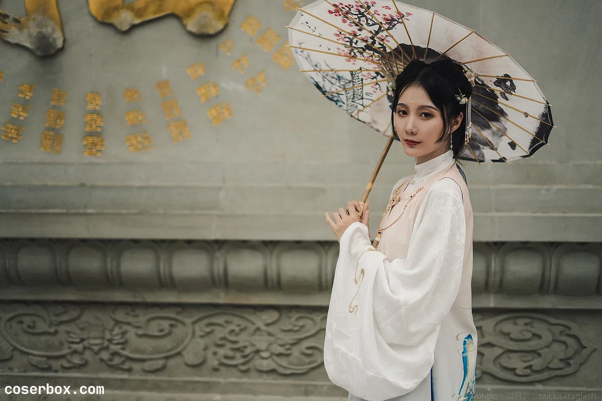 如月灰 NO.009 汉服 大慈寺外景 [9P 44.52MB] - 1