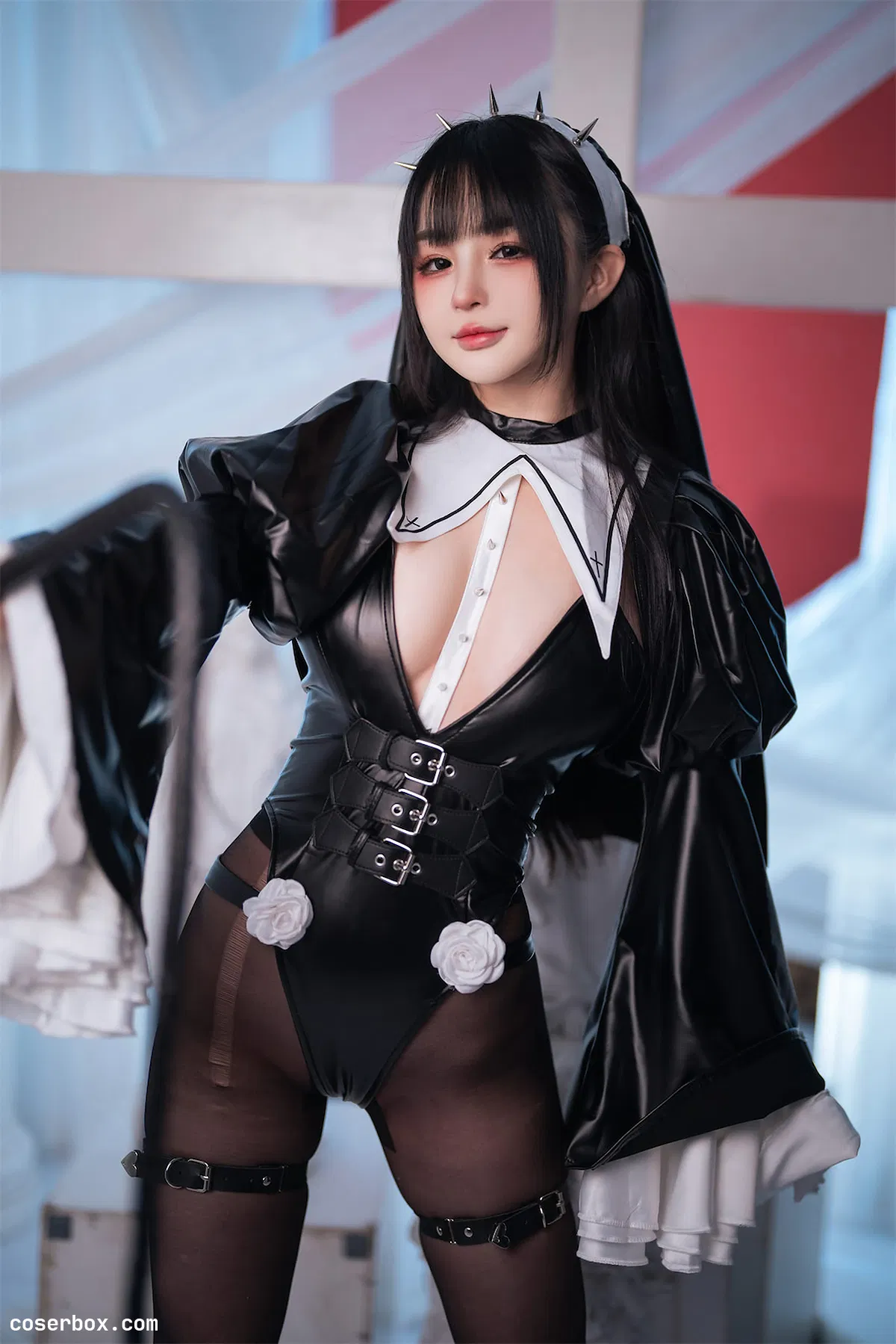 桜井宁宁（失眠冲剂）（樱井宁宁）NO.082 皮衣修女 - 1