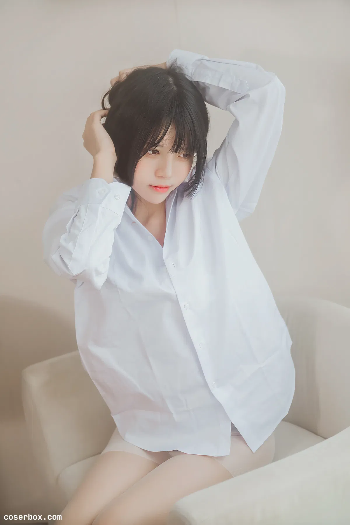 桜桃喵 NO.003 白衬衫散发 [49P 409 - 1