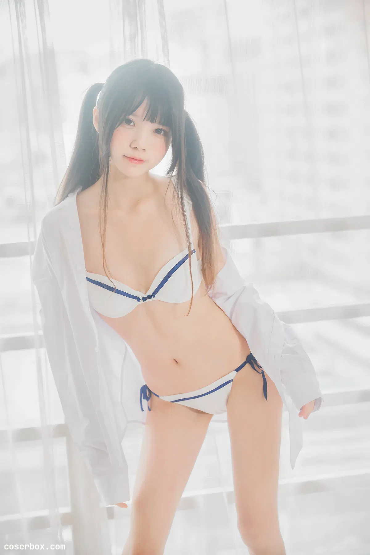 桜桃喵 NO.004 白衬衫双马尾 [47P 345 - 2