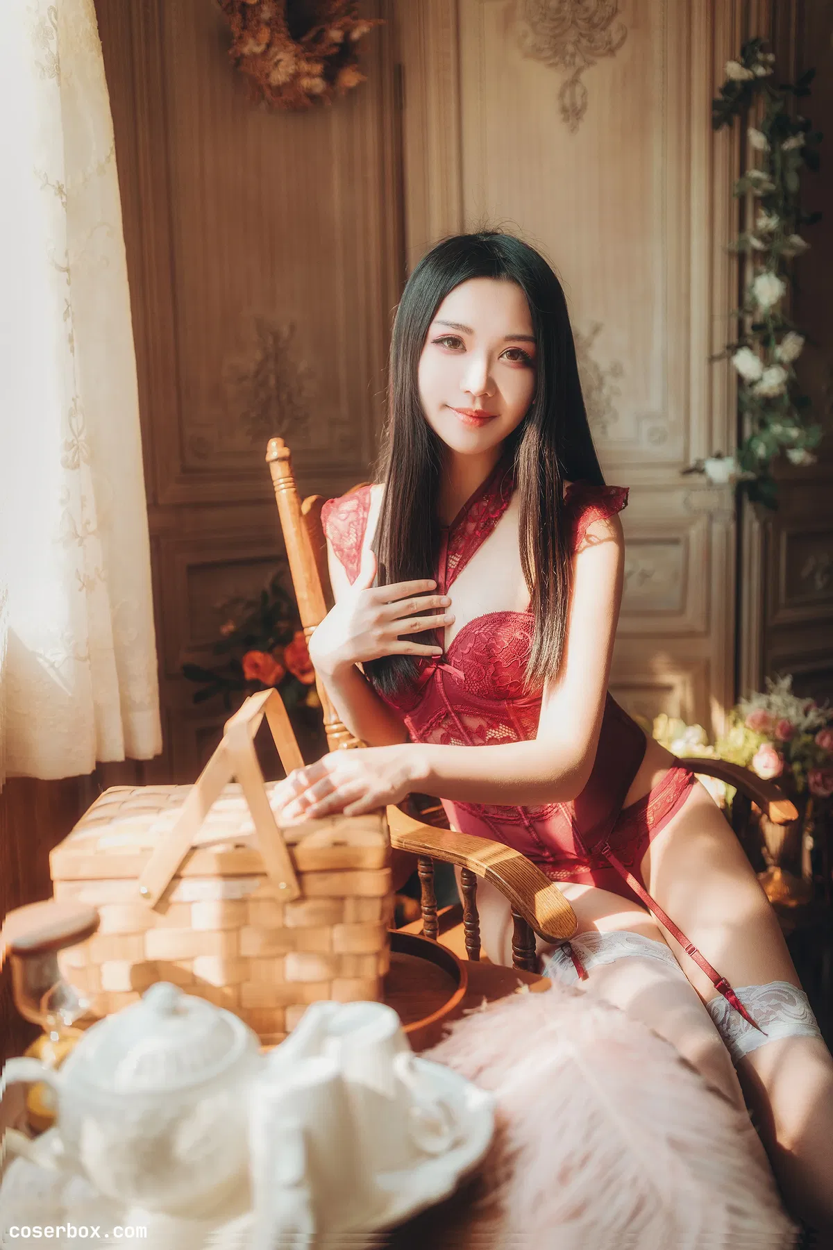 源纱希喵喵喵 NO.005  红色内衣 晨风 [12P 208 - 2