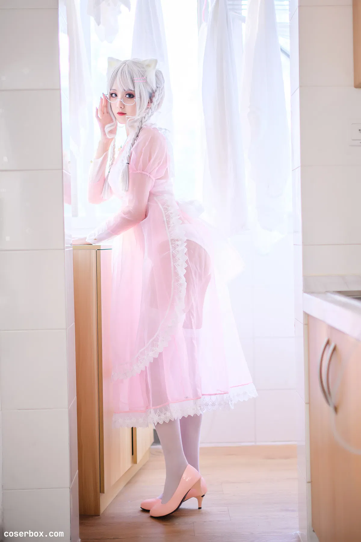 Akisoso秋楚楚 NO.028 粉色透明女仆 [21P 335 - 1