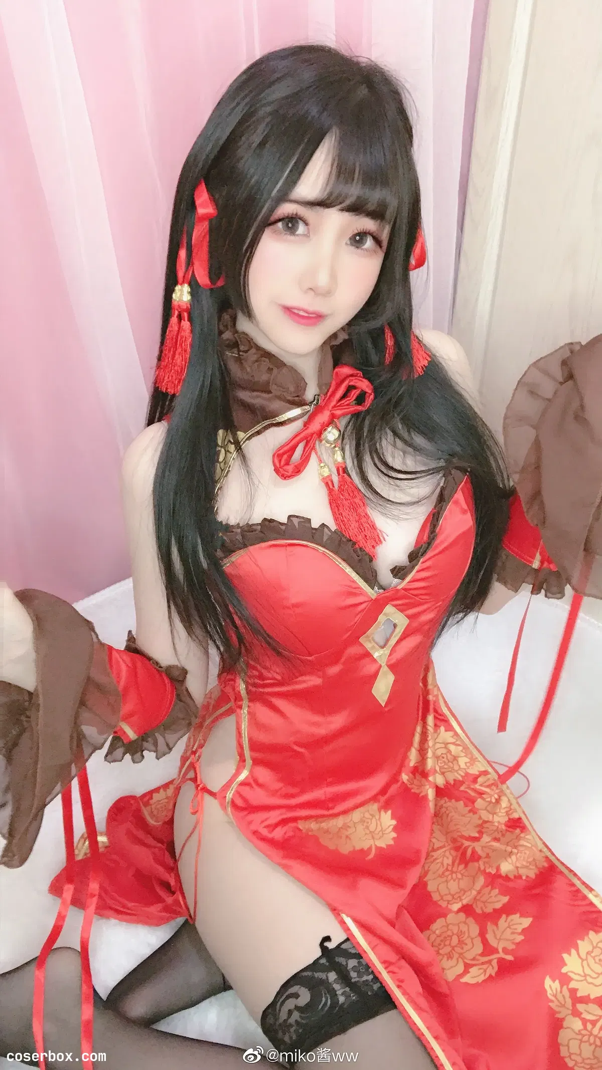 miko酱ww NO.008 旗袍 红 [9P 11.82MB] - 2