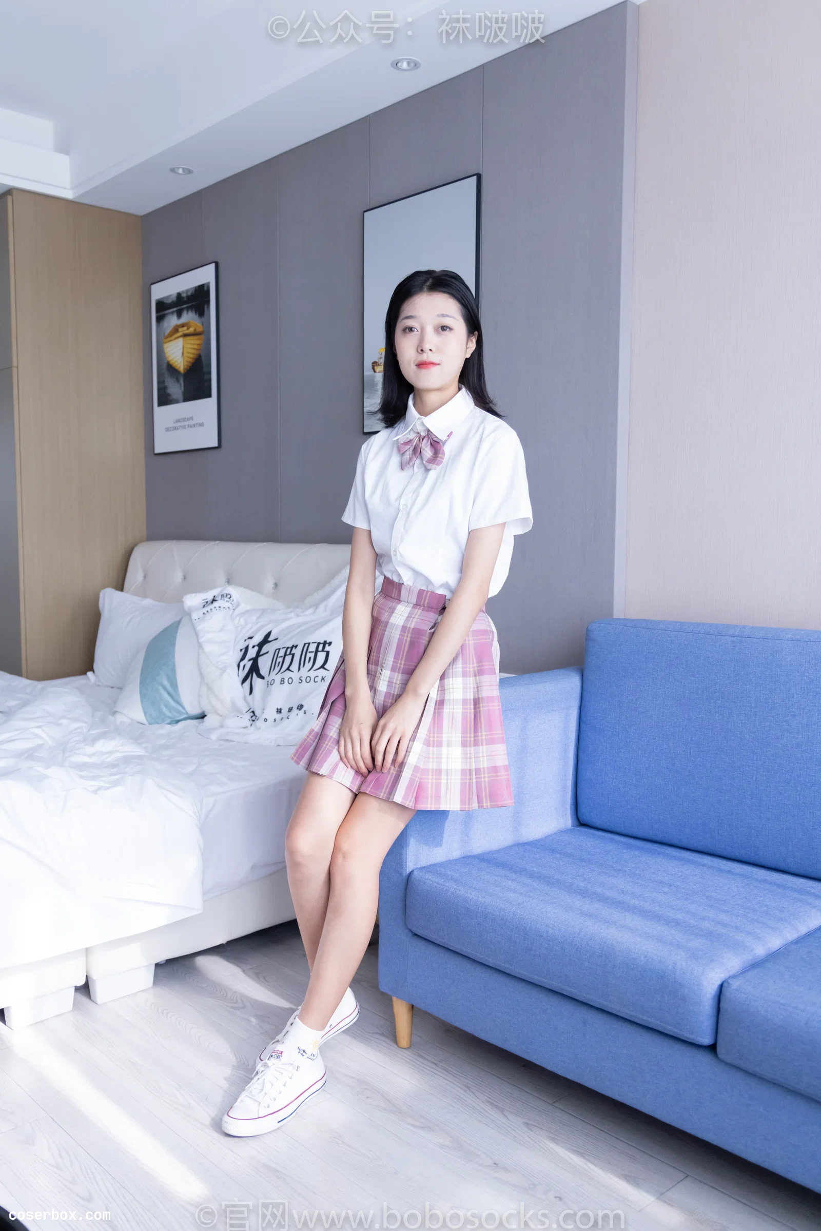 BoBoSocks袜啵啵 NO.052 瑶瑶-JK制服、帆布鞋、白棉袜、裸足 [133P 1V 6.59GB]