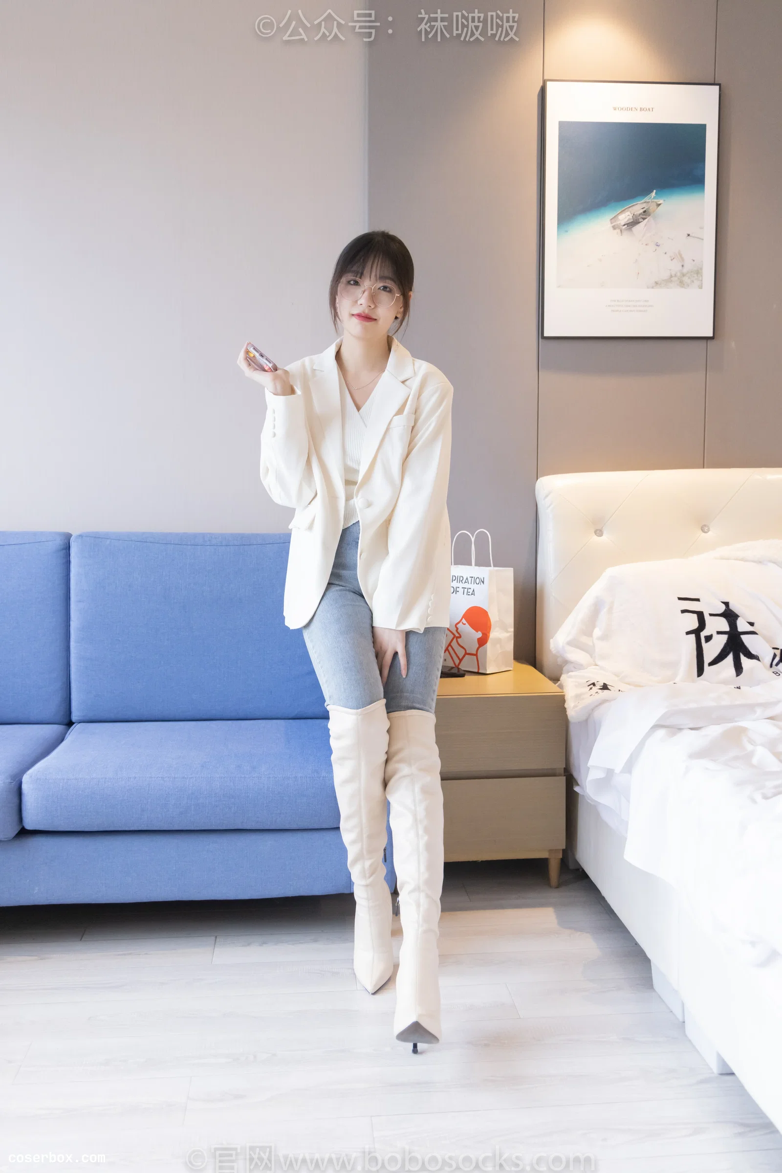 BoBoSocks袜啵啵 NO.050 小甜豆-高跟长靴、白棉袜 [175P 1V 8.02GB]