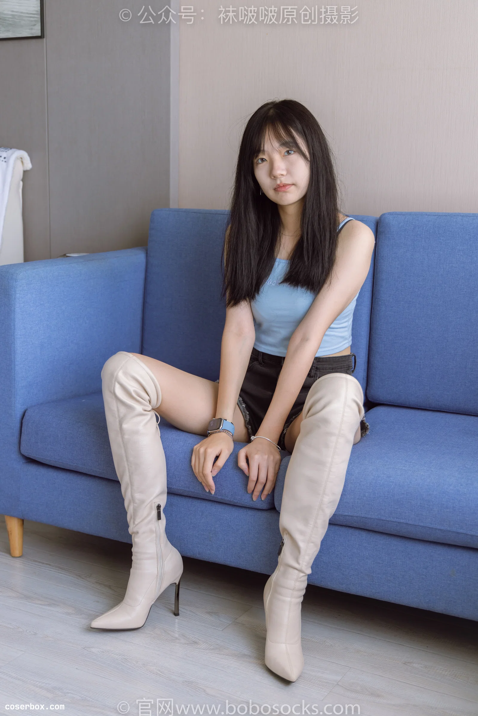 BoBoSocks袜啵啵 NO.174 小甜豆-高跟长靴、白棉袜、裸足 [178P 1V 6.44GB]