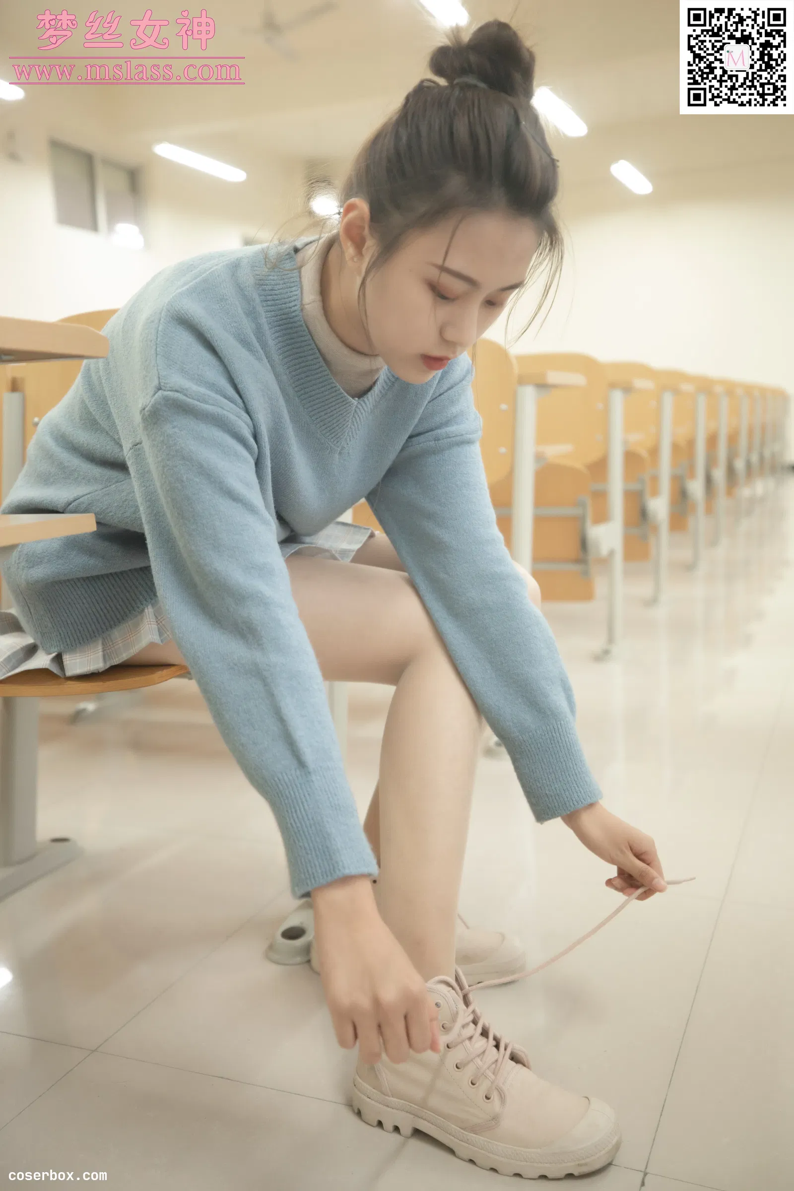 MSLASS梦丝女神 NO.090 林可儿 学院风 [65P 1V 1.11GB]