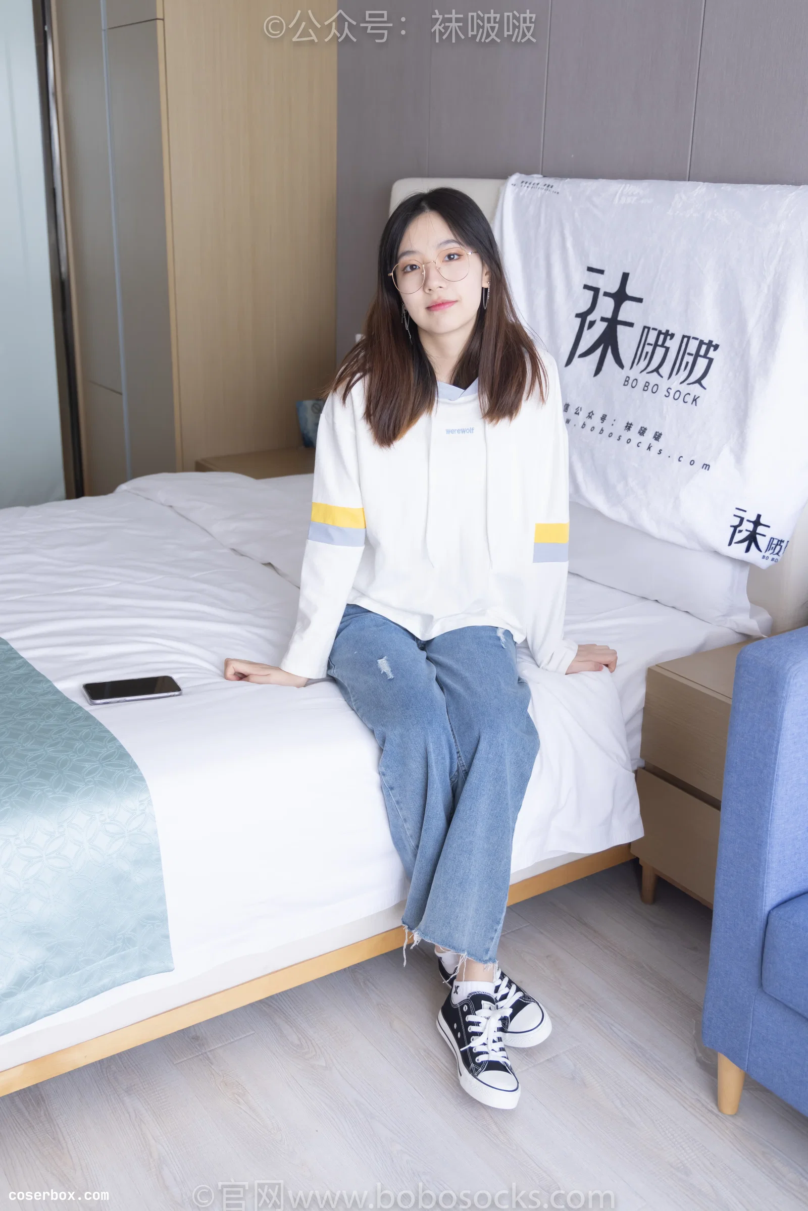 BoBoSocks袜啵啵 NO.080 小甜豆-帆布鞋、白棉袜、肉丝（花絮版） [140P 1V 6.64GB]