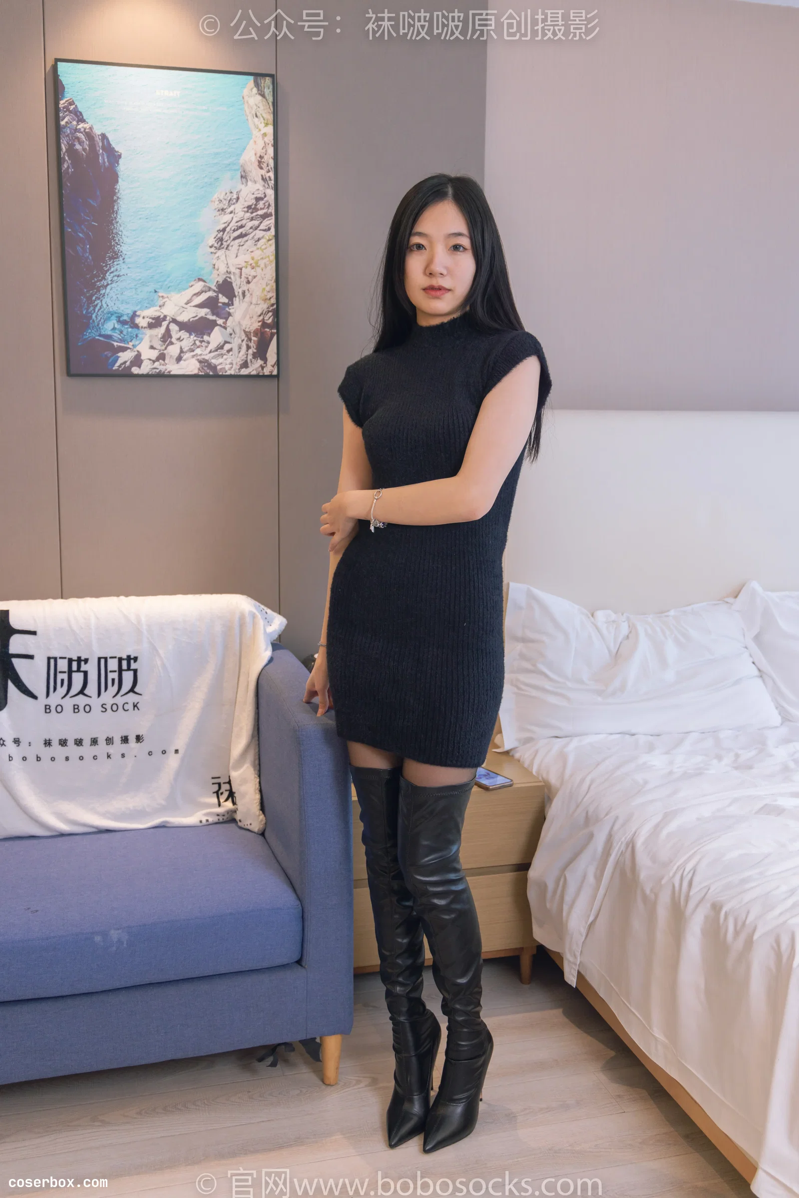 BoBoSocks袜啵啵 NO.194 小甜豆-高跟长靴、凉鞋、黑丝（脚尖微加固款）、裸足、穿鞋踩黄油，香蕉剧情 [140P 1V 6.38GB]