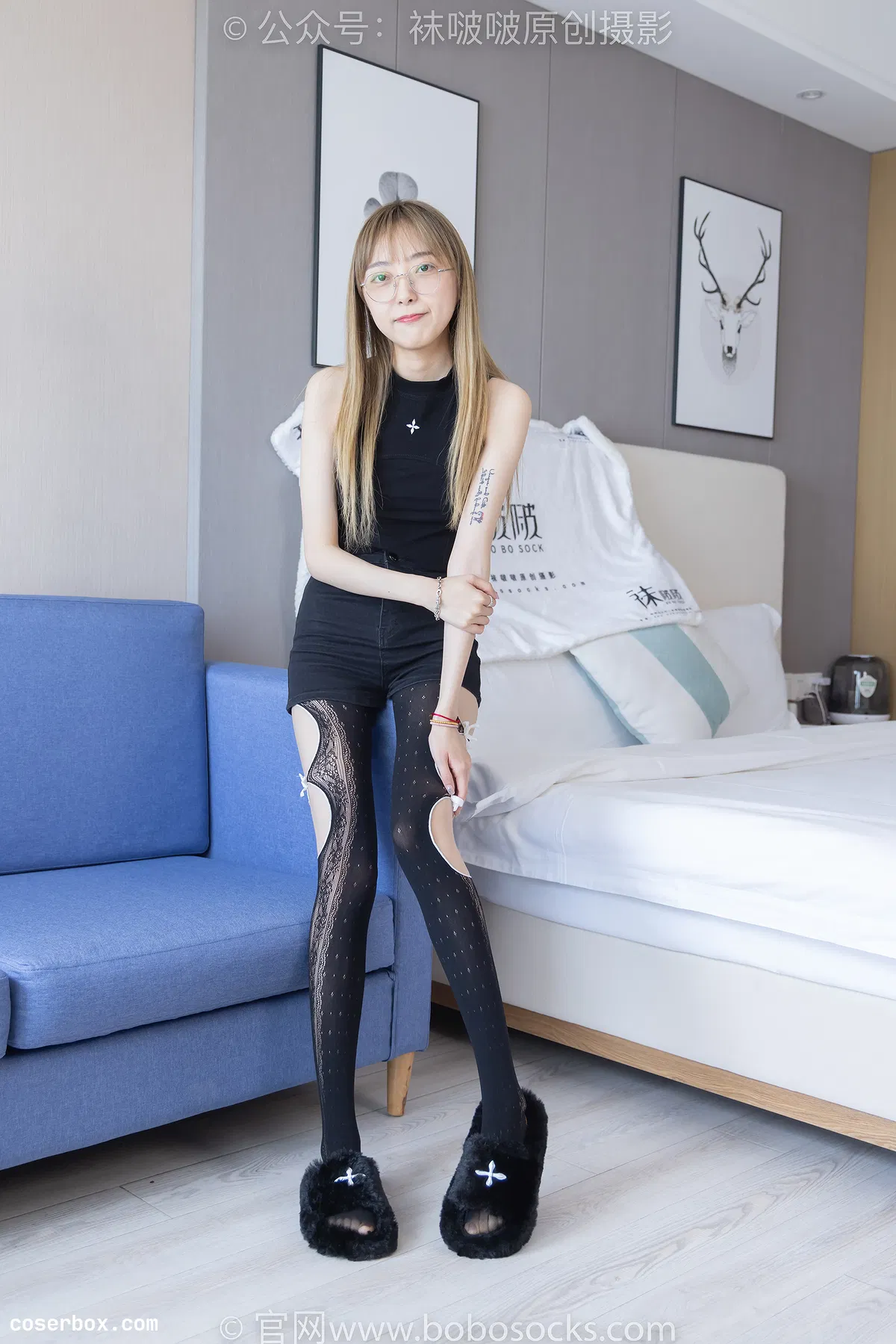 BoBoSocks袜啵啵 NO.219 稚予-板鞋、拖鞋、厚黑丝、蕾丝黑丝（花絮版） [141P 1V 5.38GB] - 1