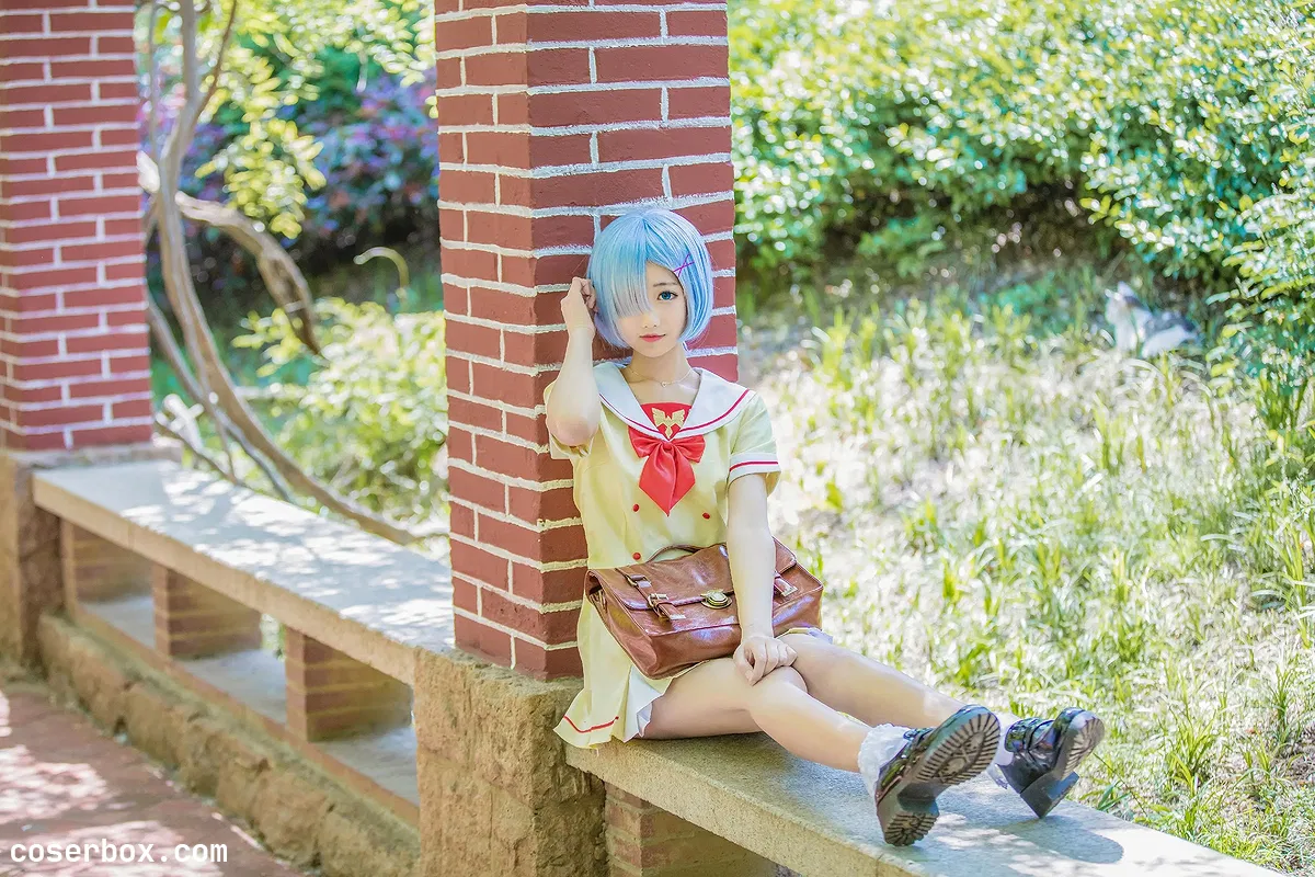 羽天Shine NO.23 RE从零开始的异世界生活 COS JK蕾姆2 [9P 34.95MB] - 2