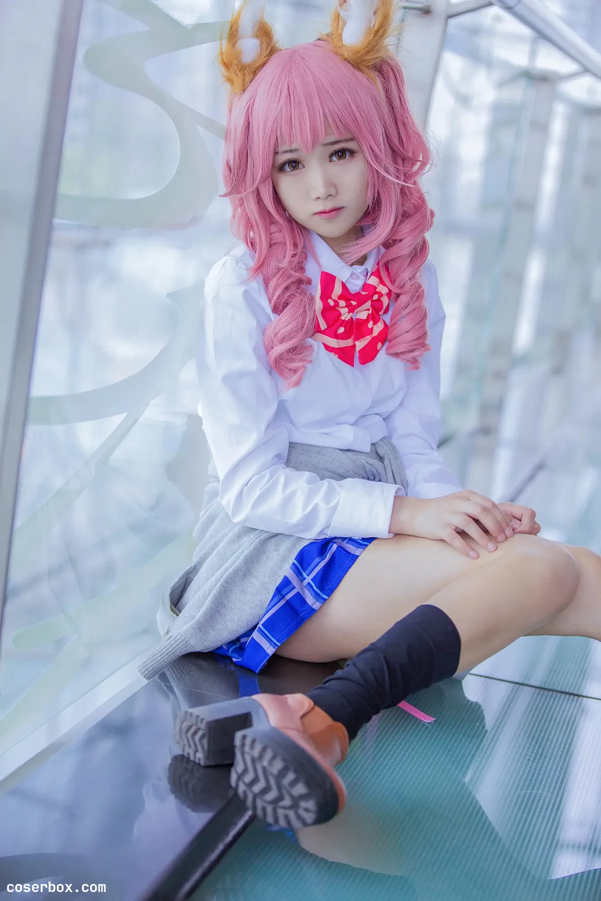 羽天Shine NO.08 FATE EXTRA COS可爱JK双马尾兽耳玉藻前 [10P 35.03MB] - 2