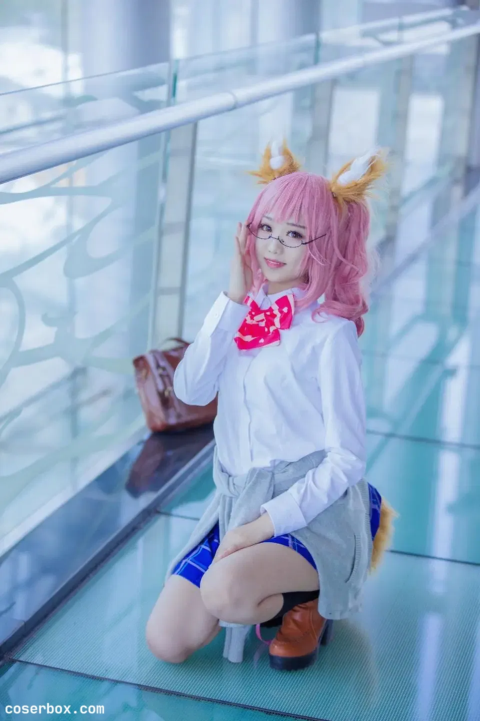 羽天Shine NO.08 FATE EXTRA COS可爱JK双马尾兽耳玉藻前 [10P 35.03MB] - 1