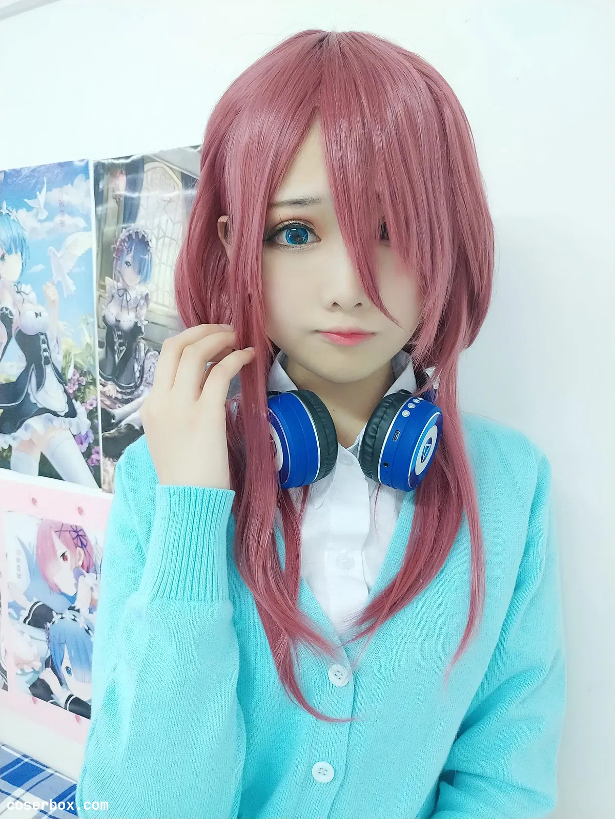 羽天Shine NO.02 五等分的花嫁COS可爱三玖表情包 [8P 21.03MB] - 1