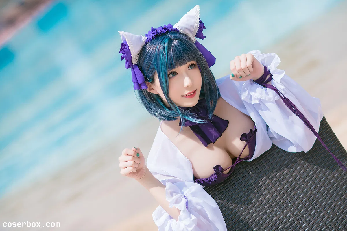 Tomoyo酱 NO.03 碧蓝 柴郡泳装 [18P 359.57MB] - 1