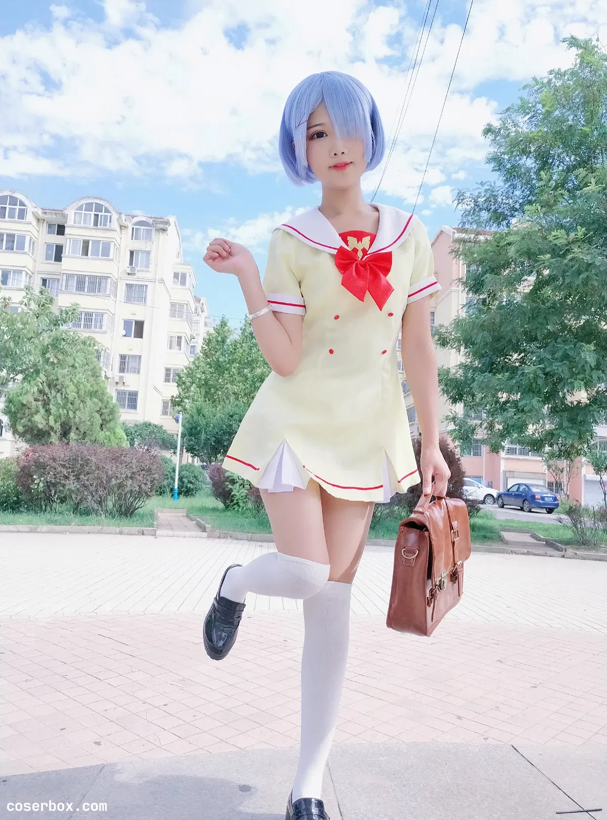 羽天Shine NO.22 RE从零开始的异世界生活 COS JK蕾姆 [13P 45.73MB] - 2