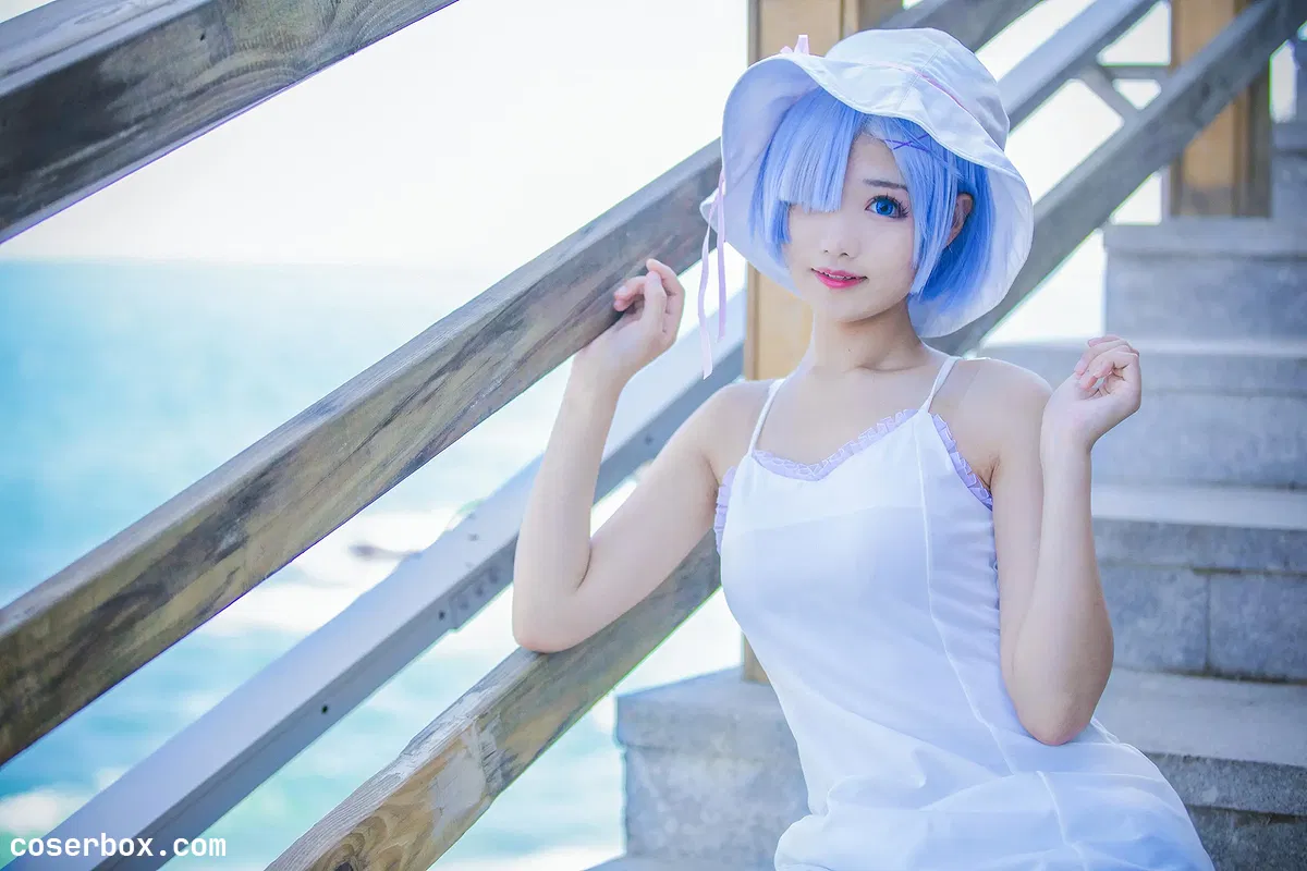 羽天Shine NO.25 RE从零开始的异世界生活COS可爱蕾姆白裙~ [11P 26.76MB] - 1