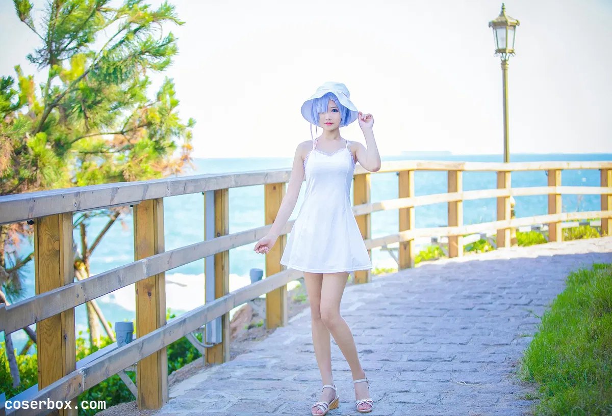 羽天Shine NO.25 RE从零开始的异世界生活COS可爱蕾姆白裙~ [11P 26.76MB] - 2