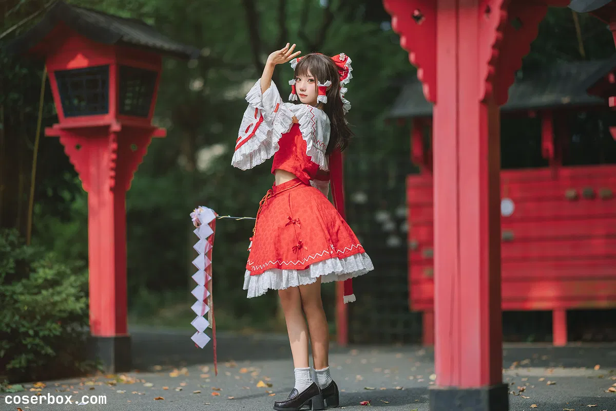 花柒Hana NO.015 森森仙短款灵梦 [15P 156.85MB] - 1