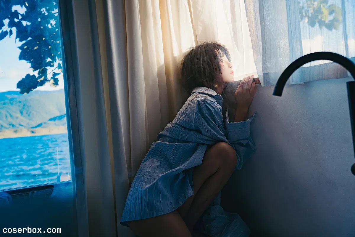 桜桃喵 NO.169 蓝衬衫 - 1