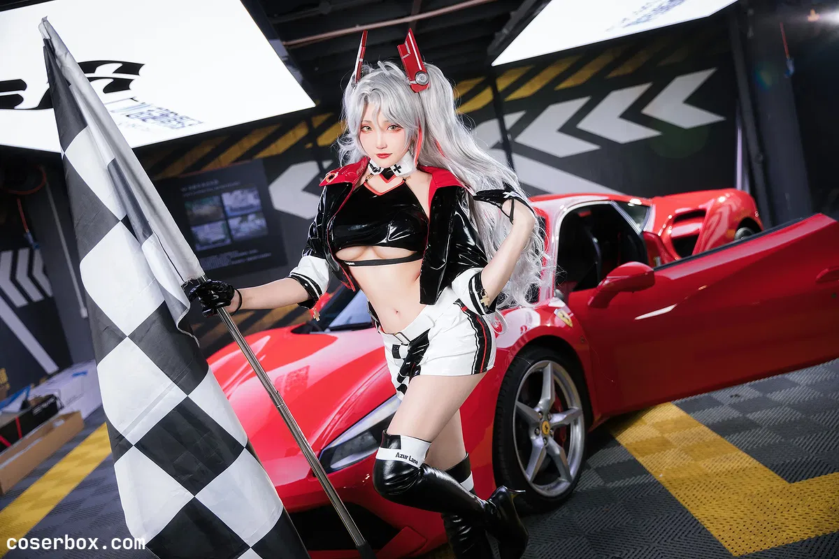 Momoko葵葵 NO.038碧蓝航线 – 欧根赛车女郎 - 1