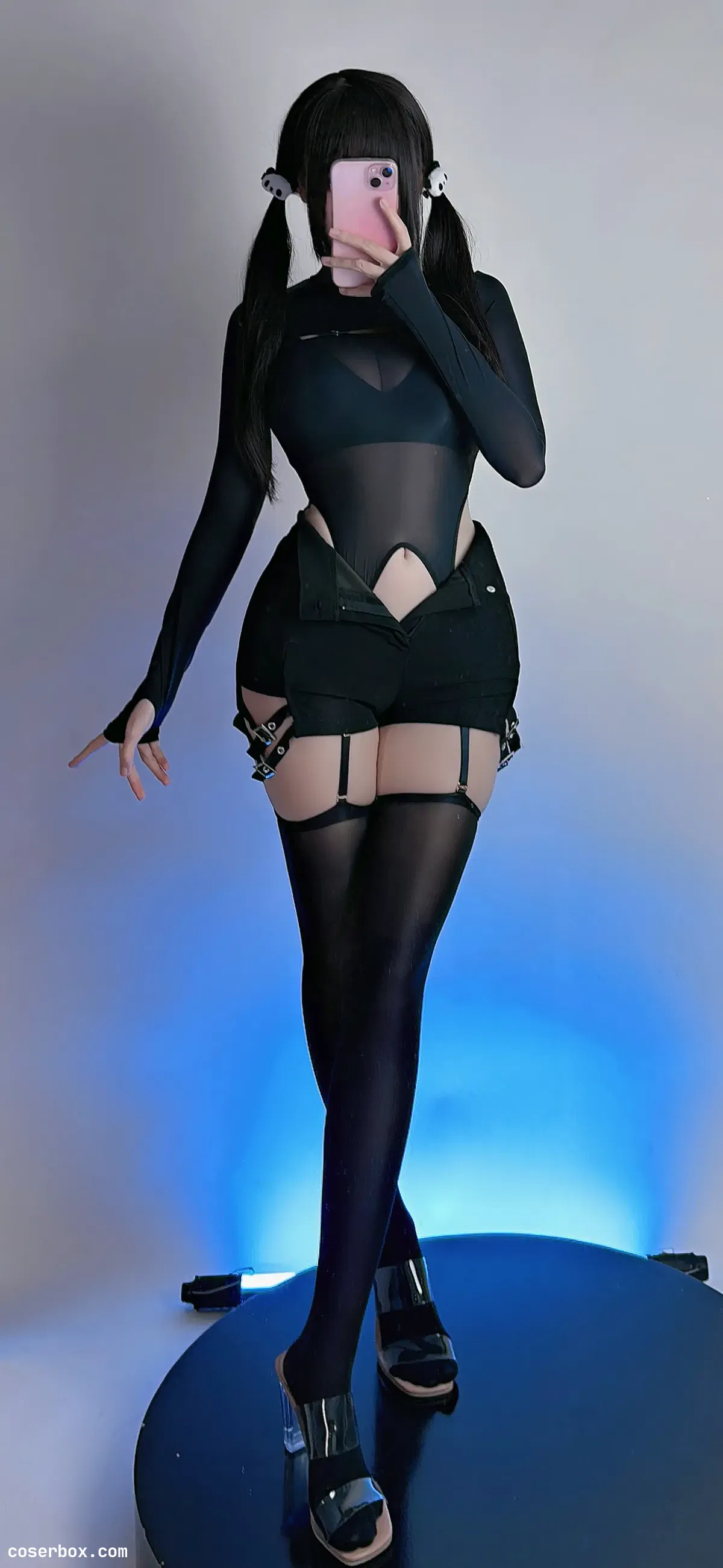 miko酱ww 2024.04.21 黑丝连体衣 - 2