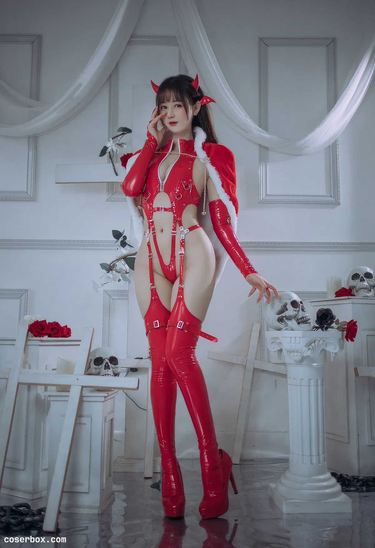 羽生三未 2024.04.30 小恶魔 红色胶衣 - 2