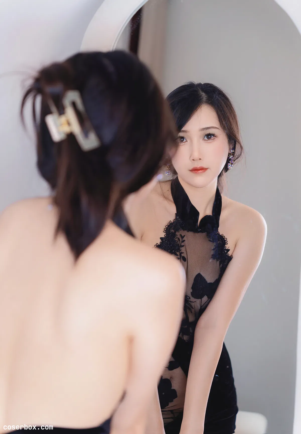 不呆猫 2024.10.22 黑旗袍过膝袜御姐 - 1