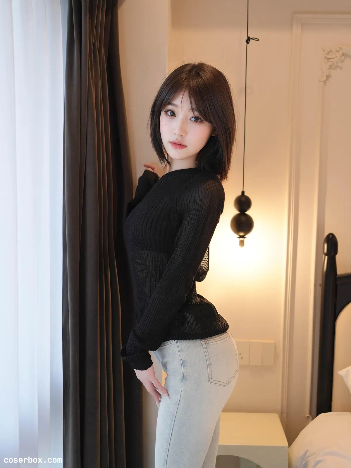 汁汁 2025.08.17 内购私拍 牛仔裤黑丝 清新版 - 2