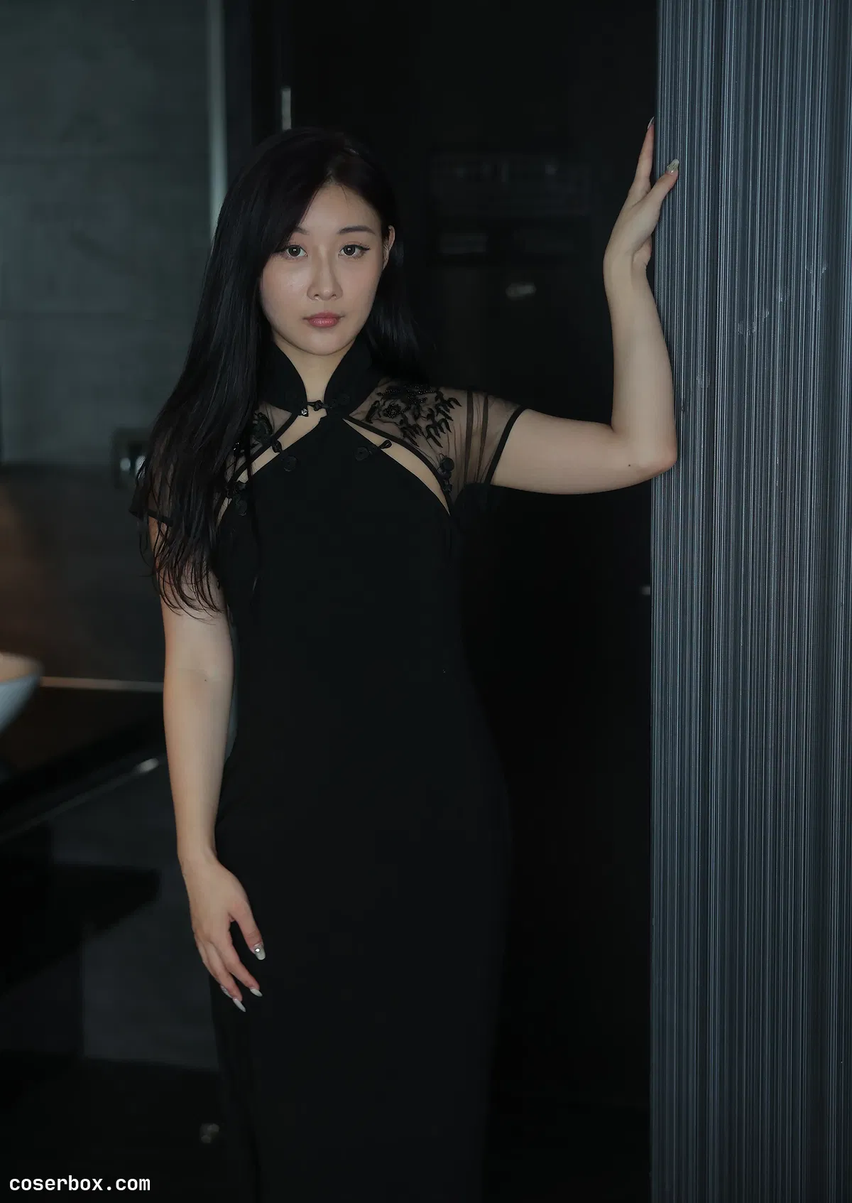 顾楚楚 2025.08.25 内购原图 黑色旗袍服 - 1