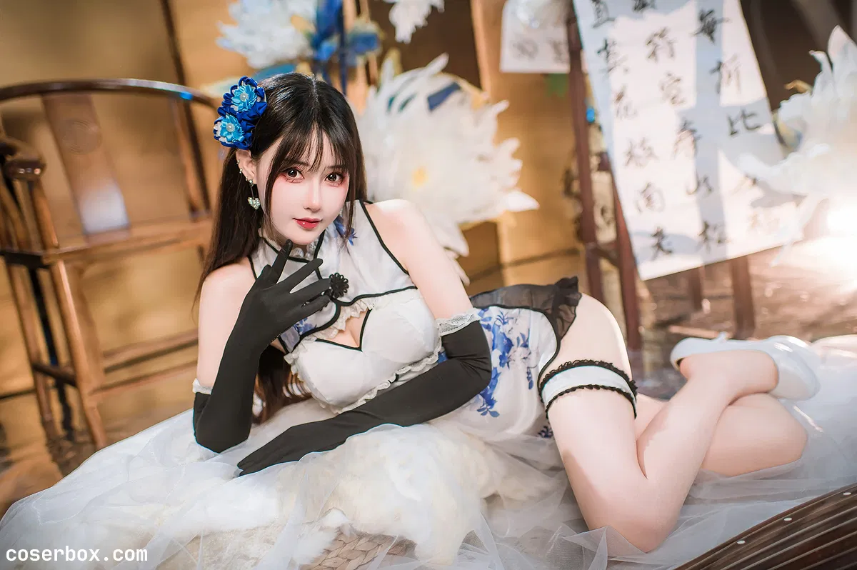 羽生三未 2025.09.03 瓶儿 青花瓷旗袍 - 1